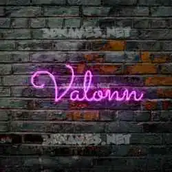 valonn in Pink Neon style - 3D name wallpaper