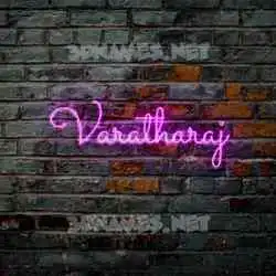 varatharaj in Pink Neon style - 3D name wallpaper