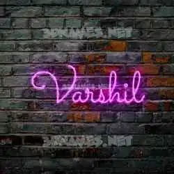 varshil in Pink Neon style - 3D name wallpaper