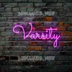 varsity in Pink Neon style - 3D name wallpaper