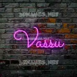 vassu in Pink Neon style - 3D name wallpaper