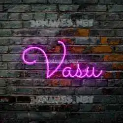 vasu in Pink Neon style - 3D name wallpaper