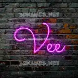 vee in Pink Neon style - 3D name wallpaper