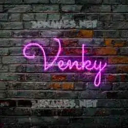 venky in Pink Neon style - 3D name wallpaper