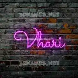 vhari in Pink Neon style - 3D name wallpaper