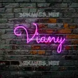 viany in Pink Neon style - 3D name wallpaper