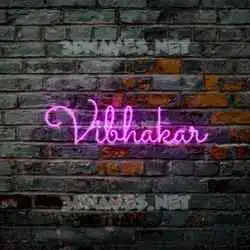 vibhakar in Pink Neon style - 3D name wallpaper