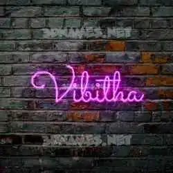 vibitha in Pink Neon style - 3D name wallpaper