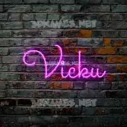 vicku in Pink Neon style - 3D name wallpaper