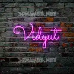 vidyut in Pink Neon style - 3D name wallpaper