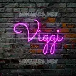 viggi in Pink Neon style - 3D name wallpaper