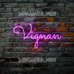 vignan in Pink Neon style - 3D name wallpaper