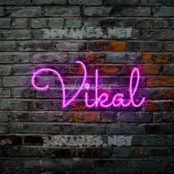 vikal in Pink Neon style - 3D name wallpaper