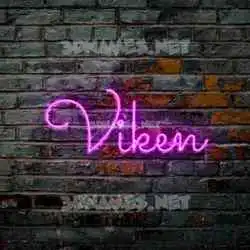 viken in Pink Neon style - 3D name wallpaper