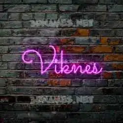 viknes in Pink Neon style - 3D name wallpaper