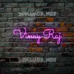 vinay raj in Pink Neon style - 3D name wallpaper