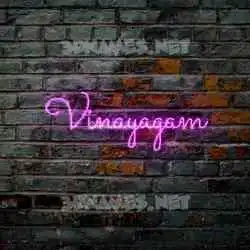 vinayagam in Pink Neon style - 3D name wallpaper
