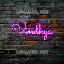 vindhya in Pink Neon style - 3D name wallpaper