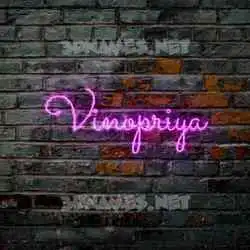 vinopriya in Pink Neon style - 3D name wallpaper