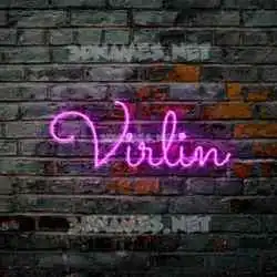 virlin in Pink Neon style - 3D name wallpaper