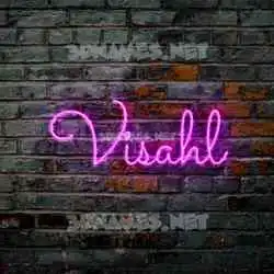visahl in Pink Neon style - 3D name wallpaper