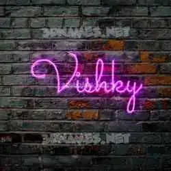 vishky in Pink Neon style - 3D name wallpaper