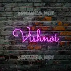 vishnoi in Pink Neon style - 3D name wallpaper