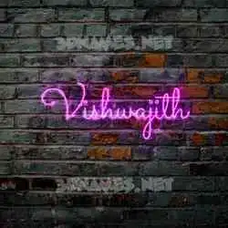 vishwajith in Pink Neon style - 3D name wallpaper