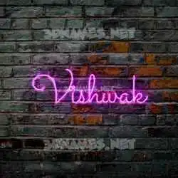 vishwak in Pink Neon style - 3D name wallpaper
