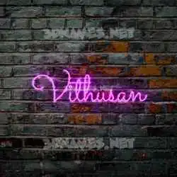 vithusan in Pink Neon style - 3D name wallpaper