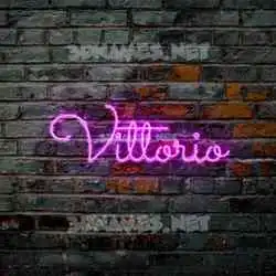 vittorio in Pink Neon style - 3D name wallpaper