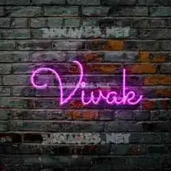 vivak in Pink Neon style - 3D name wallpaper