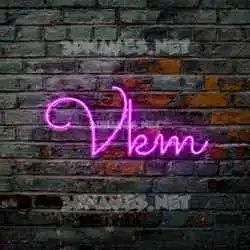 vkm in Pink Neon style - 3D name wallpaper