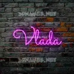 vlada in Pink Neon style - 3D name wallpaper