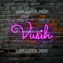 vusih in Pink Neon style - 3D name wallpaper
