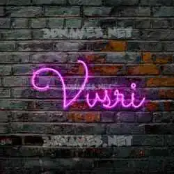 vvsri in Pink Neon style - 3D name wallpaper