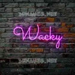 wacky in Pink Neon style - 3D name wallpaper