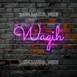 wagih in Pink Neon style - 3D name wallpaper