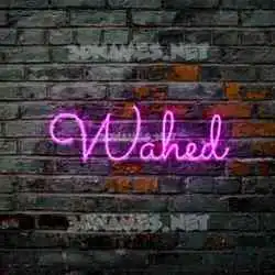 wahed in Pink Neon style - 3D name wallpaper