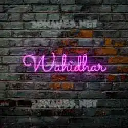 wahidhar in Pink Neon style - 3D name wallpaper