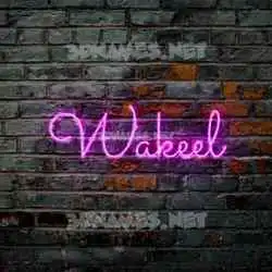 wakeel in Pink Neon style - 3D name wallpaper