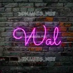 wal in Pink Neon style - 3D name wallpaper
