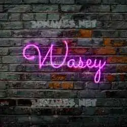 wasey in Pink Neon style - 3D name wallpaper