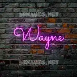 wayne in Pink Neon style - 3D name wallpaper