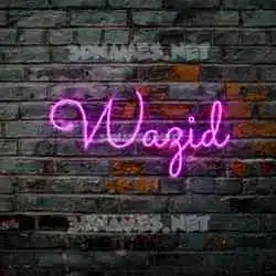 wazid in Pink Neon style - 3D name wallpaper