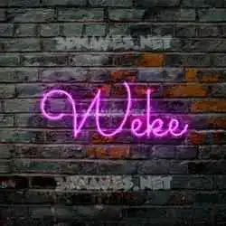 weke in Pink Neon style - 3D name wallpaper