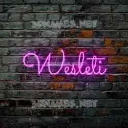wesleti in Pink Neon style - 3D name wallpaper