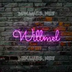 willmel in Pink Neon style - 3D name wallpaper