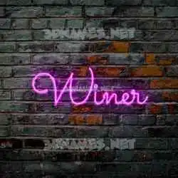 winer in Pink Neon style - 3D name wallpaper