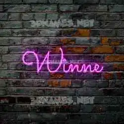 winne in Pink Neon style - 3D name wallpaper